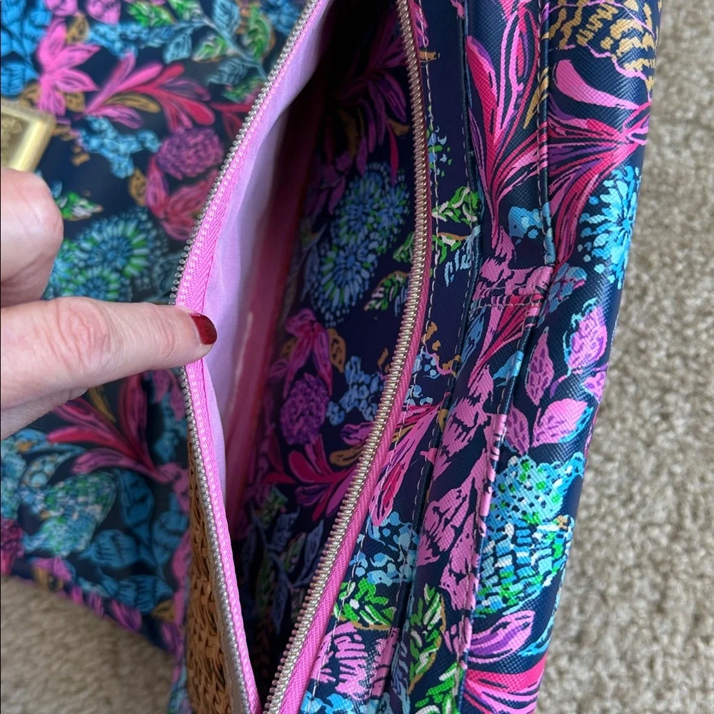 Lilly Pulitzer laptop iPad 14” computer case pink blue gold calypso coast